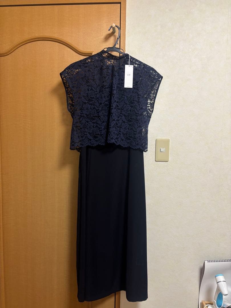 23区　ネイビー レーストップス付きドレス