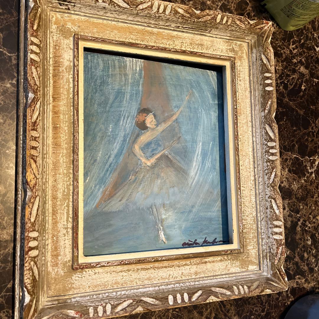 バレリーナの油彩画 額別27✖️24アクリル