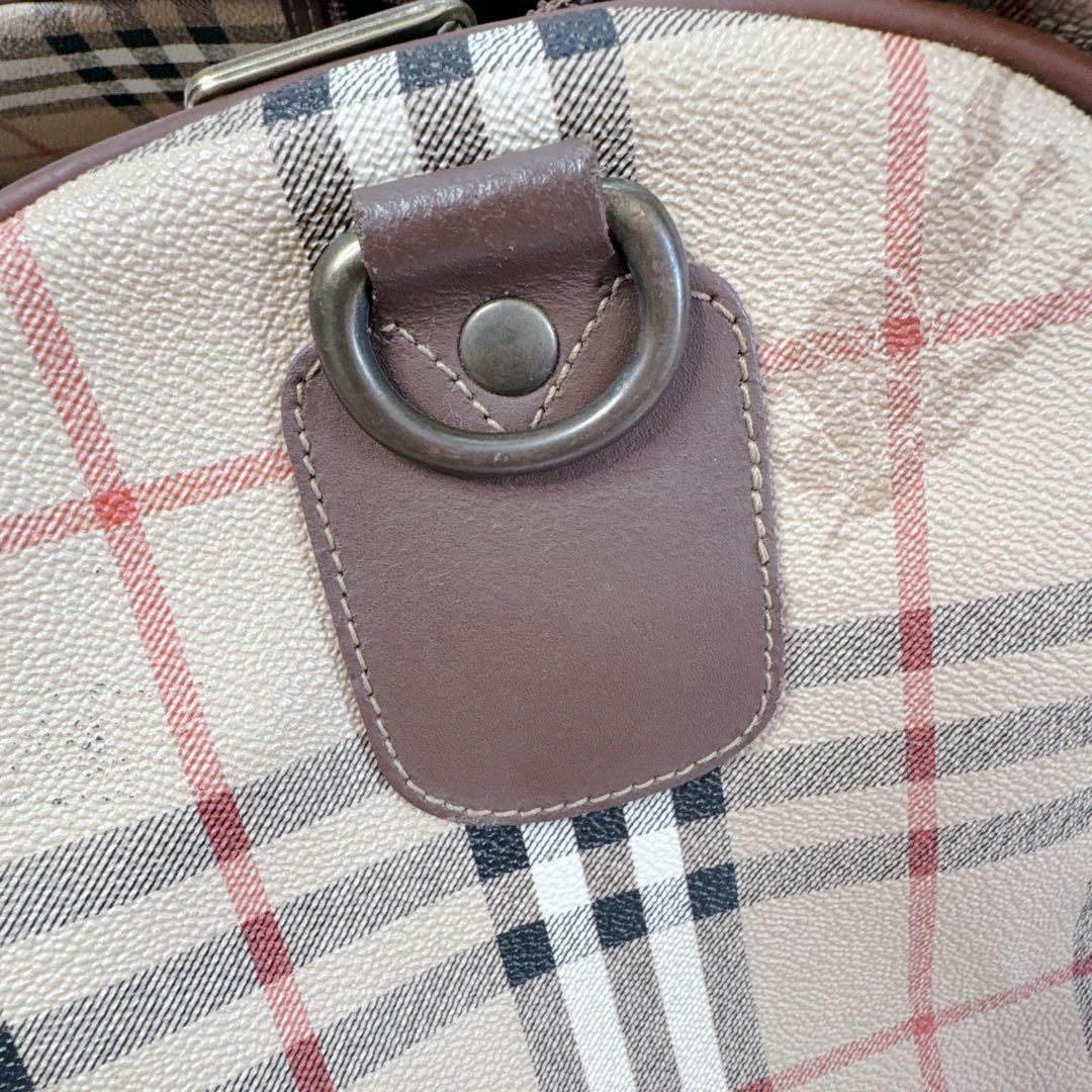 バーバリー ボストンバッグ ノバチェック ホースロゴ PVC Burberry
