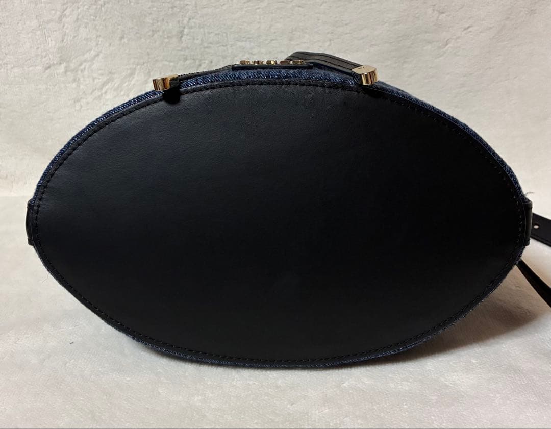 FURLA フルラ　ショルダーバッグ デニム インディゴブルー 巾着　保管袋付き