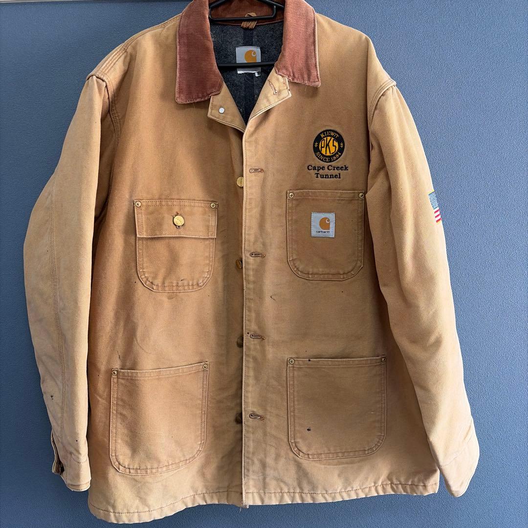 Carhartt ベージュジャケット コーデュロイ襟