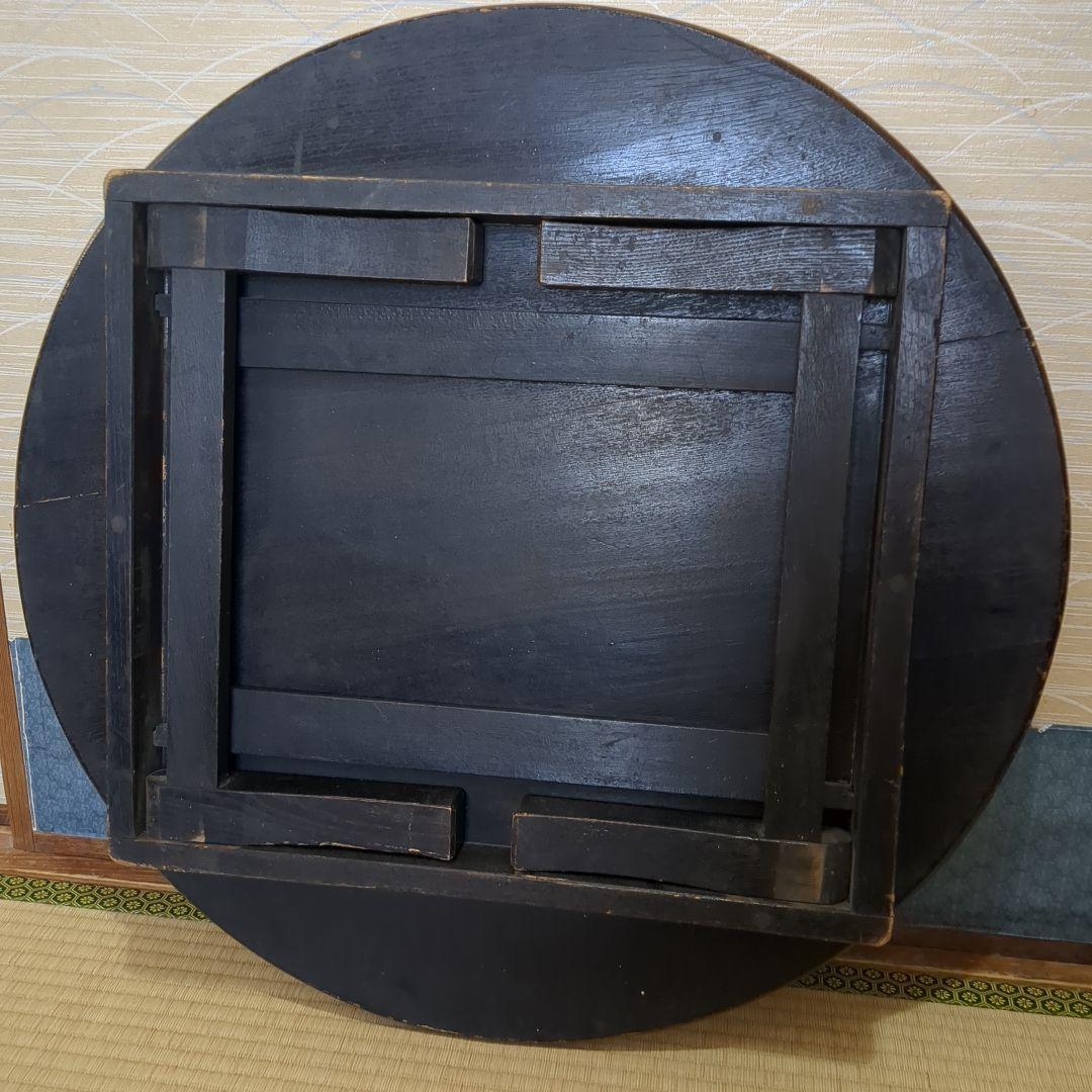 昭和レトロ ちゃぶ台 木製 円形座卓 約64cm