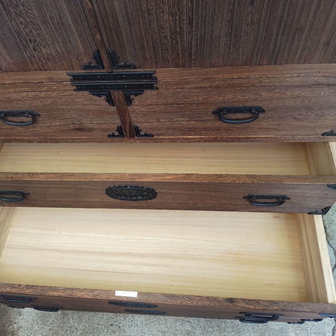 昭和レトロ　総桐箪笥 飾り金具　着物箪笥&和箪笥 　2段重ねセット　送料込