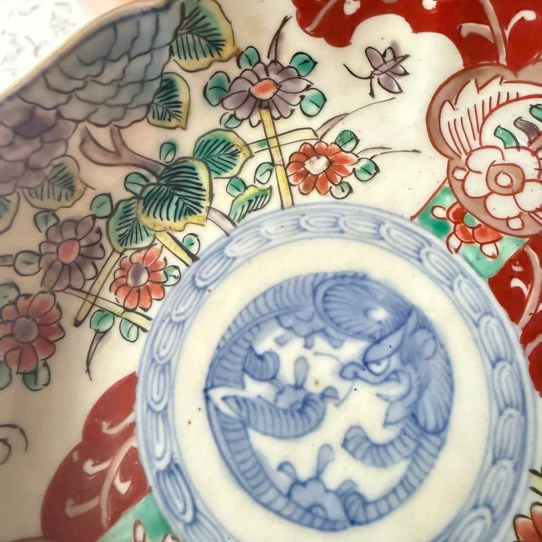 大雪特別価格‼️伊万里上手錦手Dragon❌あじさい　桐に蝶　蜂と菊　7寸皿2客
