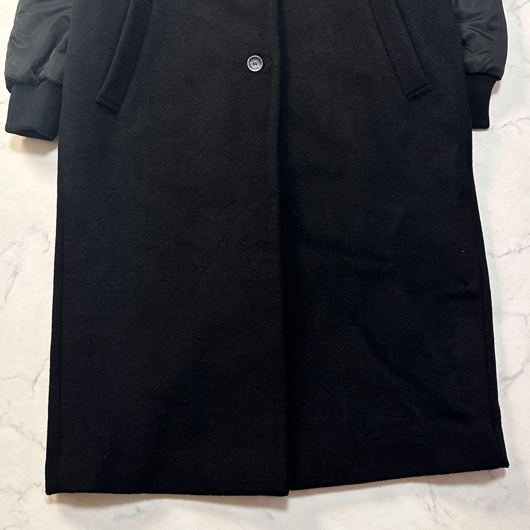 マイカアンドディール　ベスト付き袖切替　ウールチェスターコート