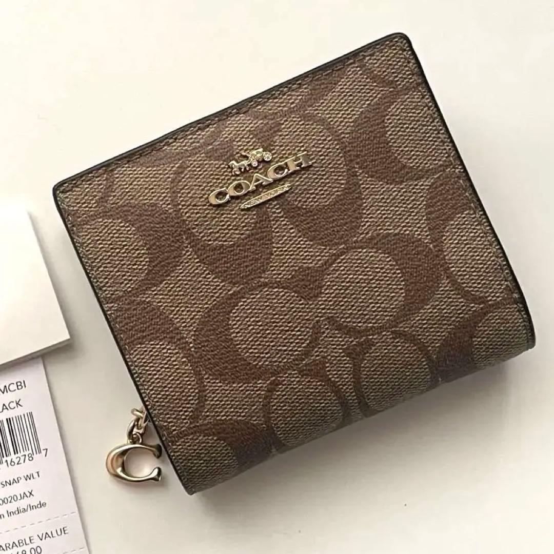 COACH コーチ スナップ折り財布 シグネチャー C3309 IMCBI