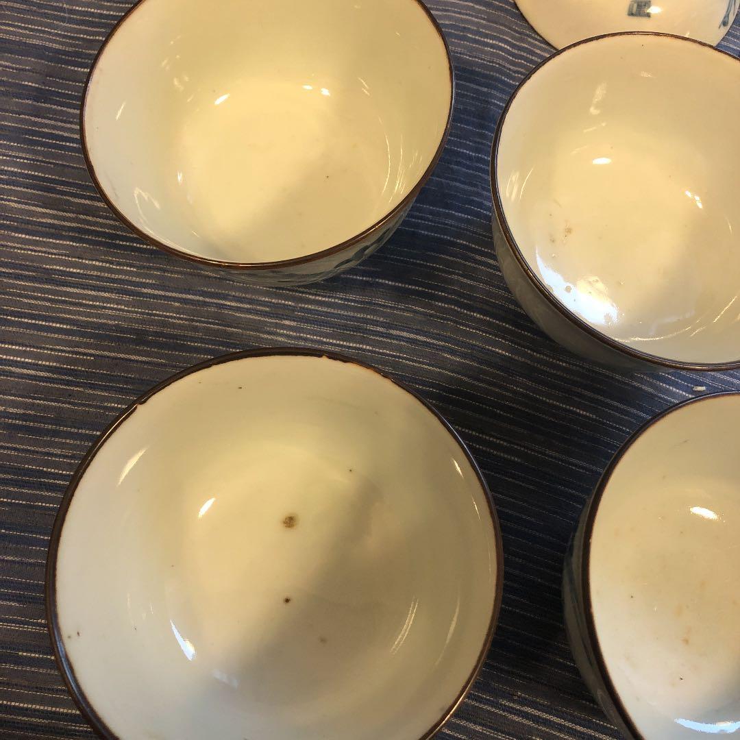 江戸後期手書き蓋付茶碗セット