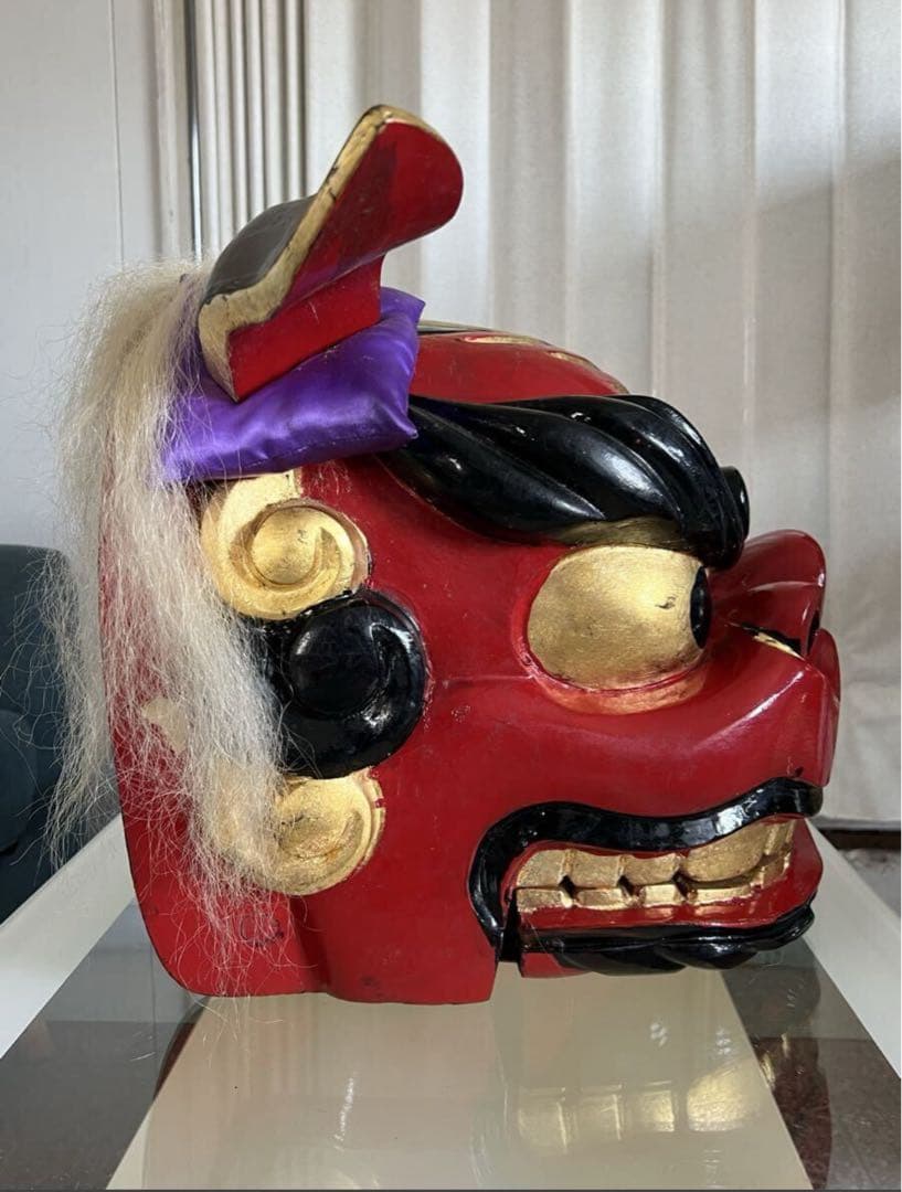 伝統的な獅子舞面