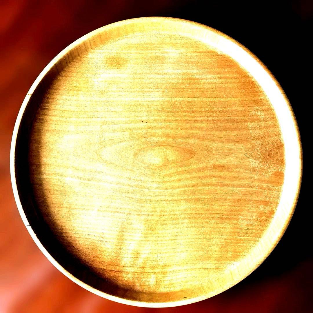 三谷龍二 桜材 木製ラウンドトレイ　お盆　丸盆