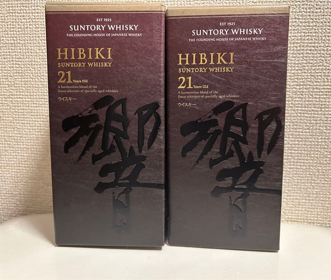 ウィスキー　黒響　21年　空瓶•空箱　2セット