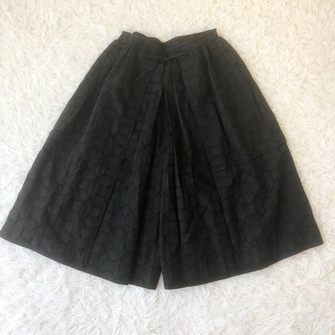 美品 ドゥロワー キュロットスカート ガウチョ コットン シルク ウエストゴム