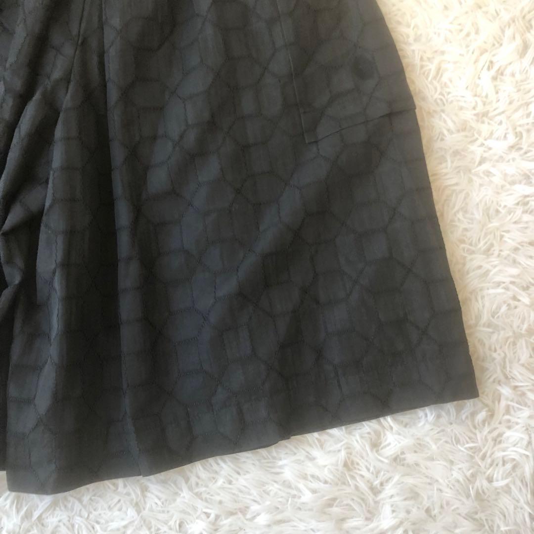 美品 ドゥロワー キュロットスカート ガウチョ コットン シルク ウエストゴム