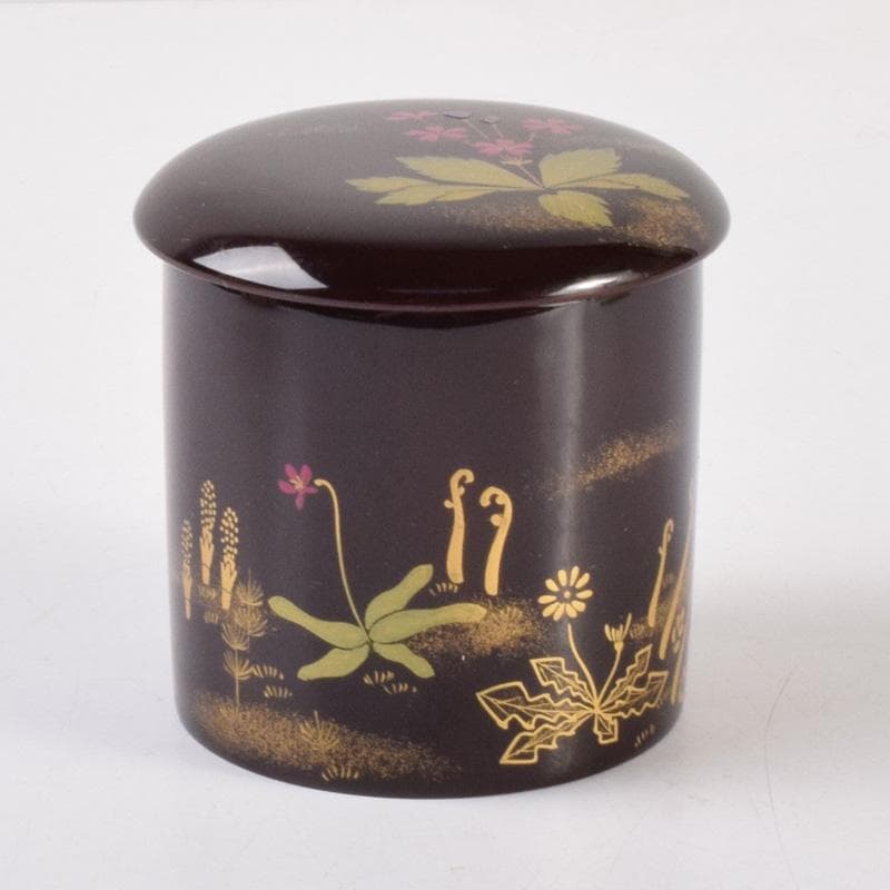 茶道具　輪島塗　元岡清斉作　春草蒔絵　金輪寺棗　共箱　V　7203