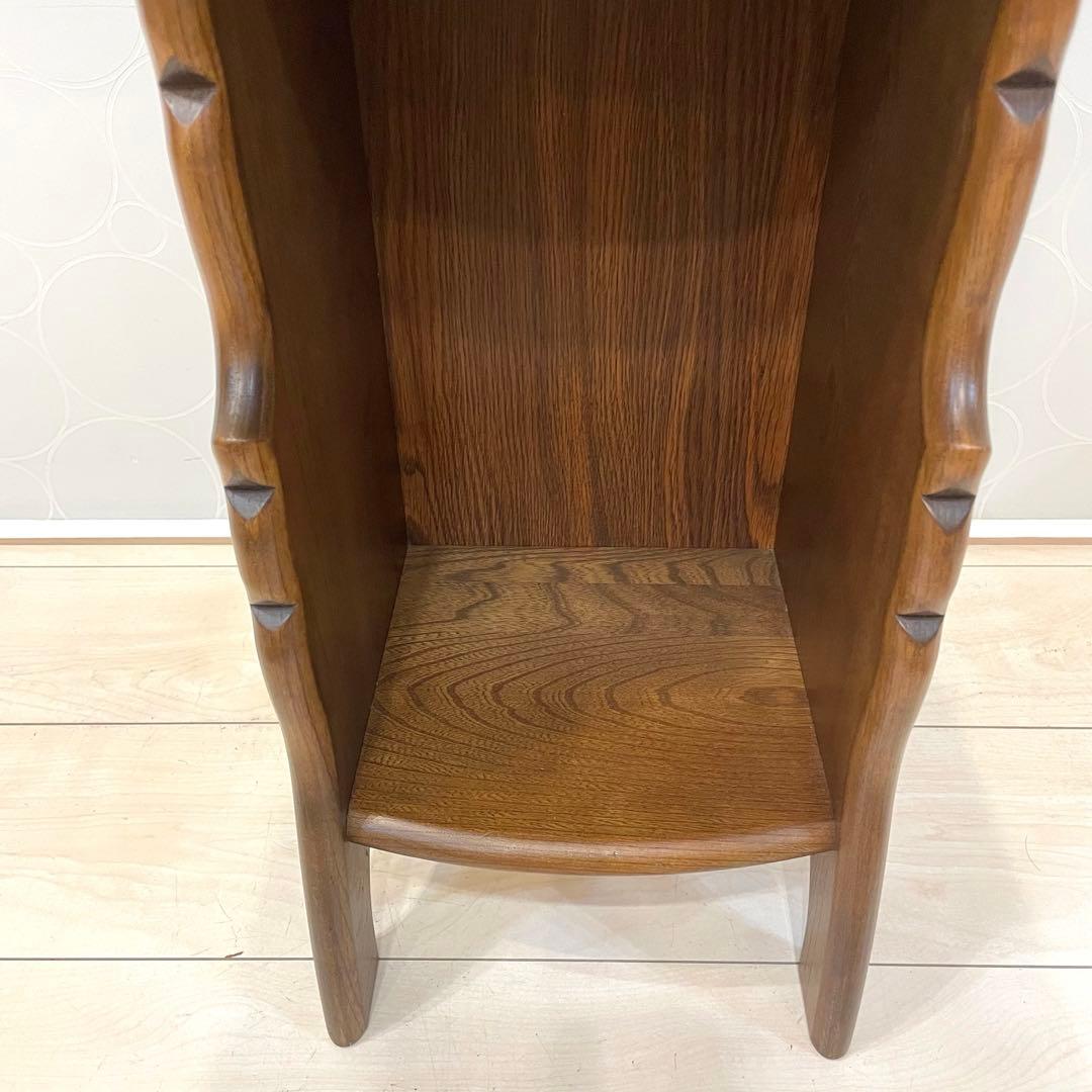 【希少】オールドカリモク 電話台 アンティーク スリムラック サイドチェスト