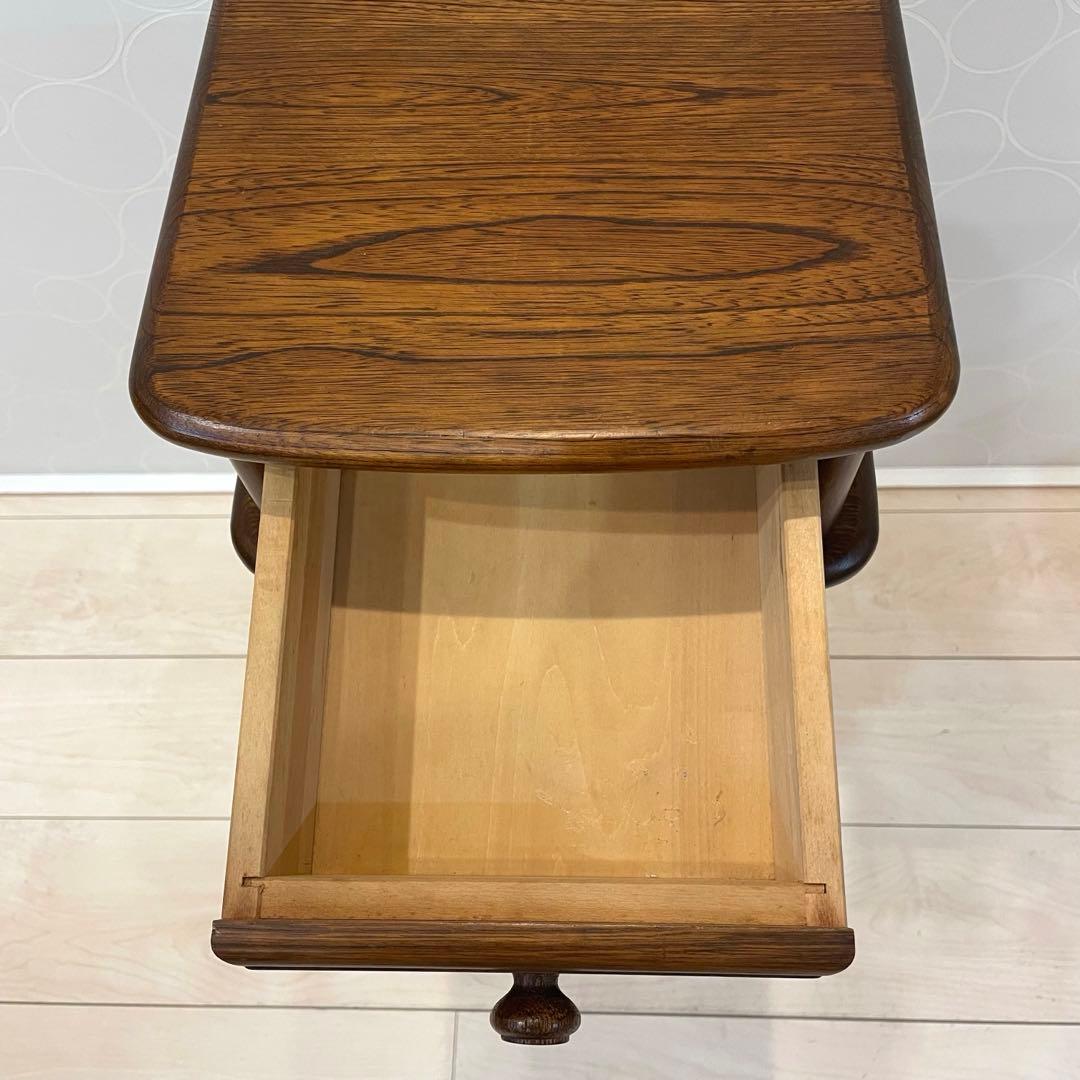 【希少】オールドカリモク 電話台 アンティーク スリムラック サイドチェスト