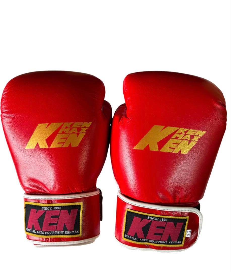 KENMAX ボクシンググローブ 16oz ホワイト/レッド/ブラック