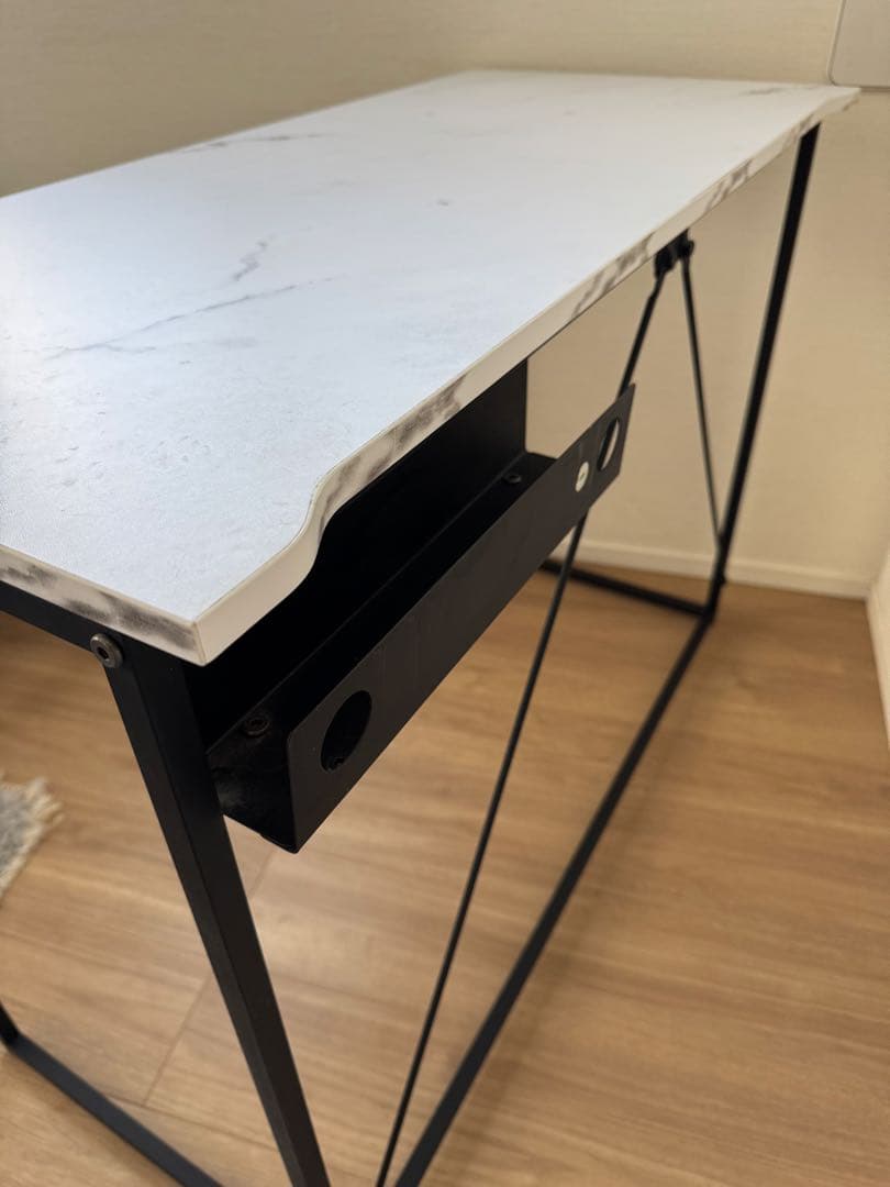 ホワイト メラミン パソコンデスク 約98cm x 45cm