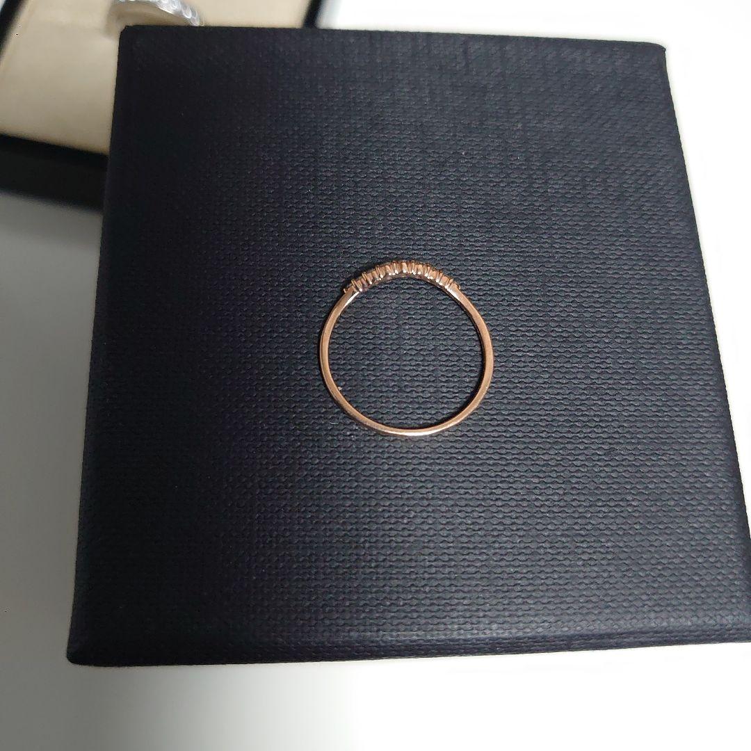 ピンクゴールドK10 V字型リング