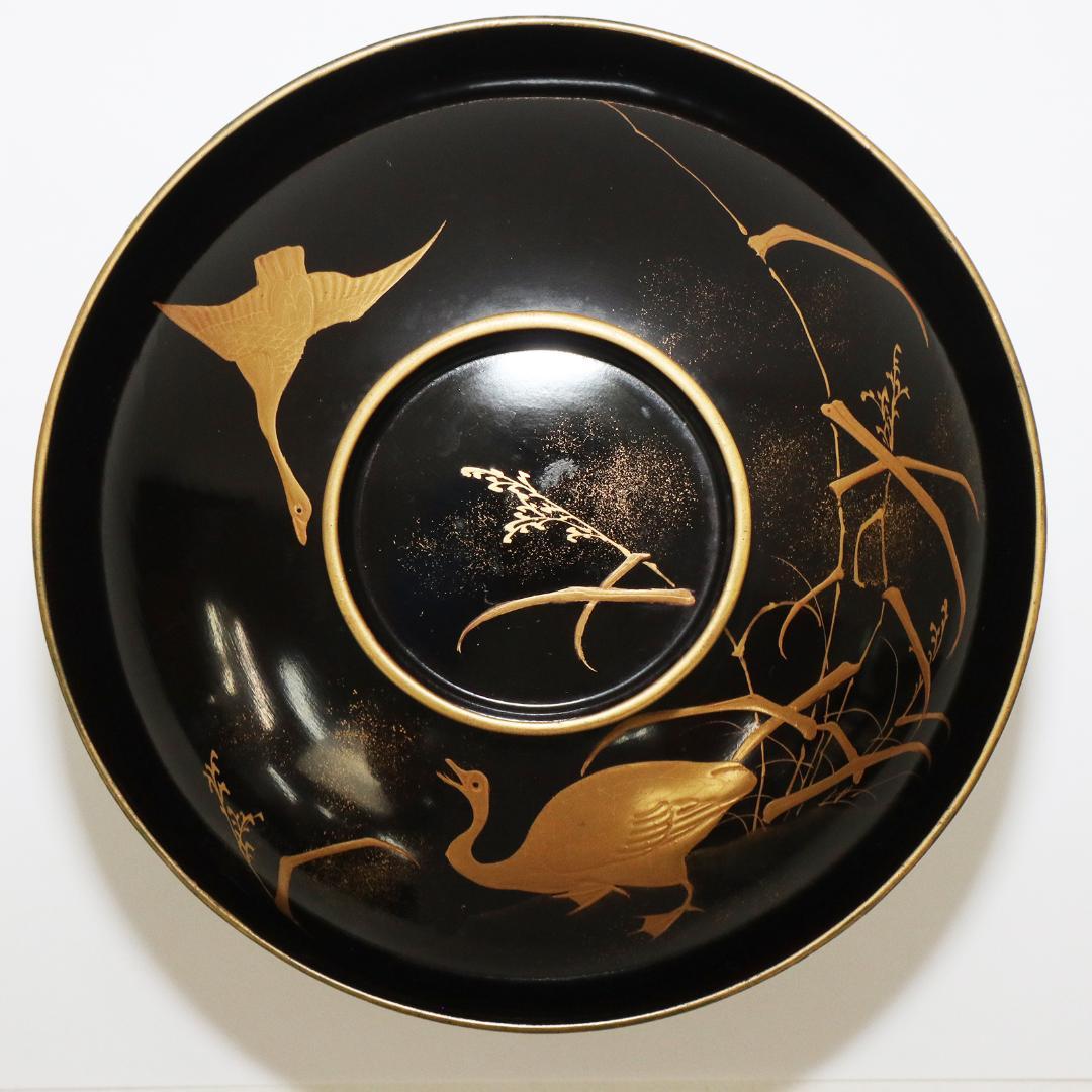 蒔絵 漆 懐石 汁椀 鶴 鳥 20客 1客蓋欠品 木製 吸物椀