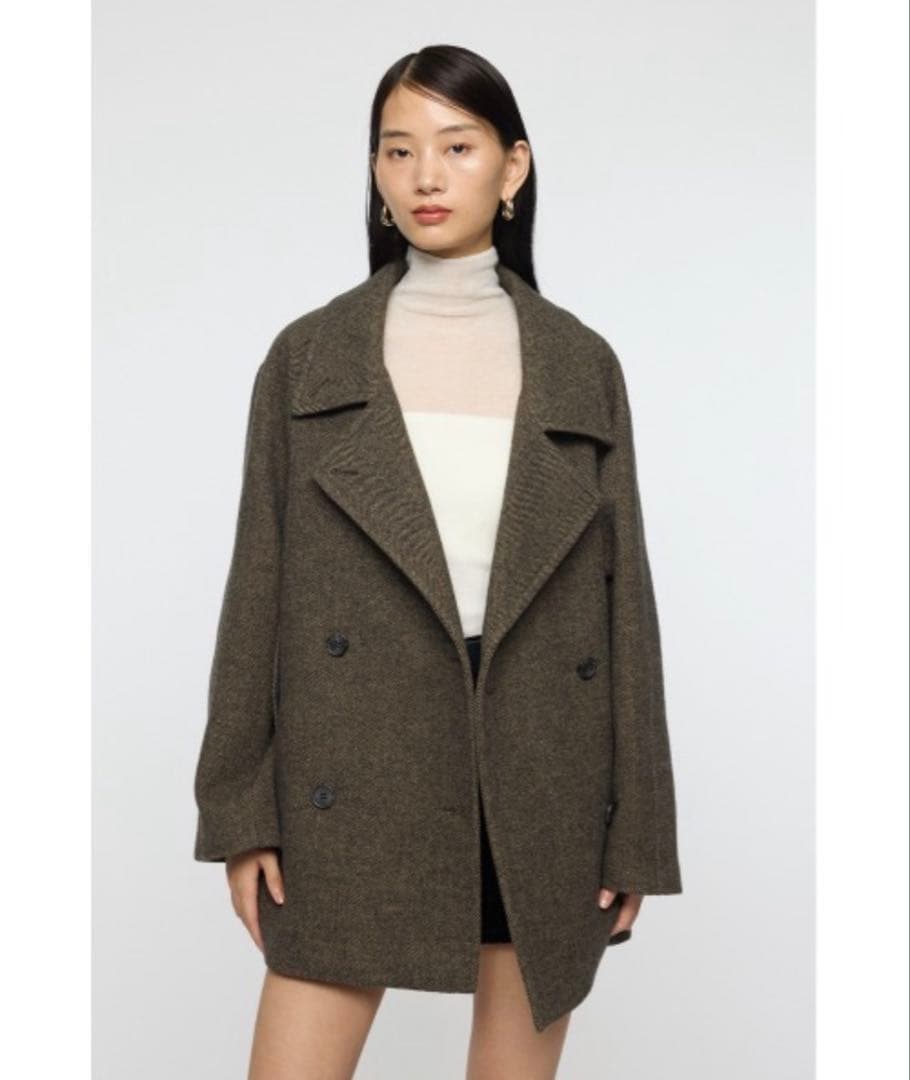 DOUBLE BREASTED MID コート　moussy