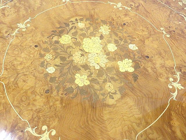 イタリア製 象嵌ダイニングテーブル 　　サイドテーブル/ラウンドテーブル