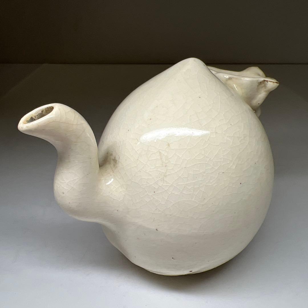 朝鮮美術　李朝桃形水注　鑑定箱付　幅約12㎝　東Y7-0609⭐︎2Fトコチ