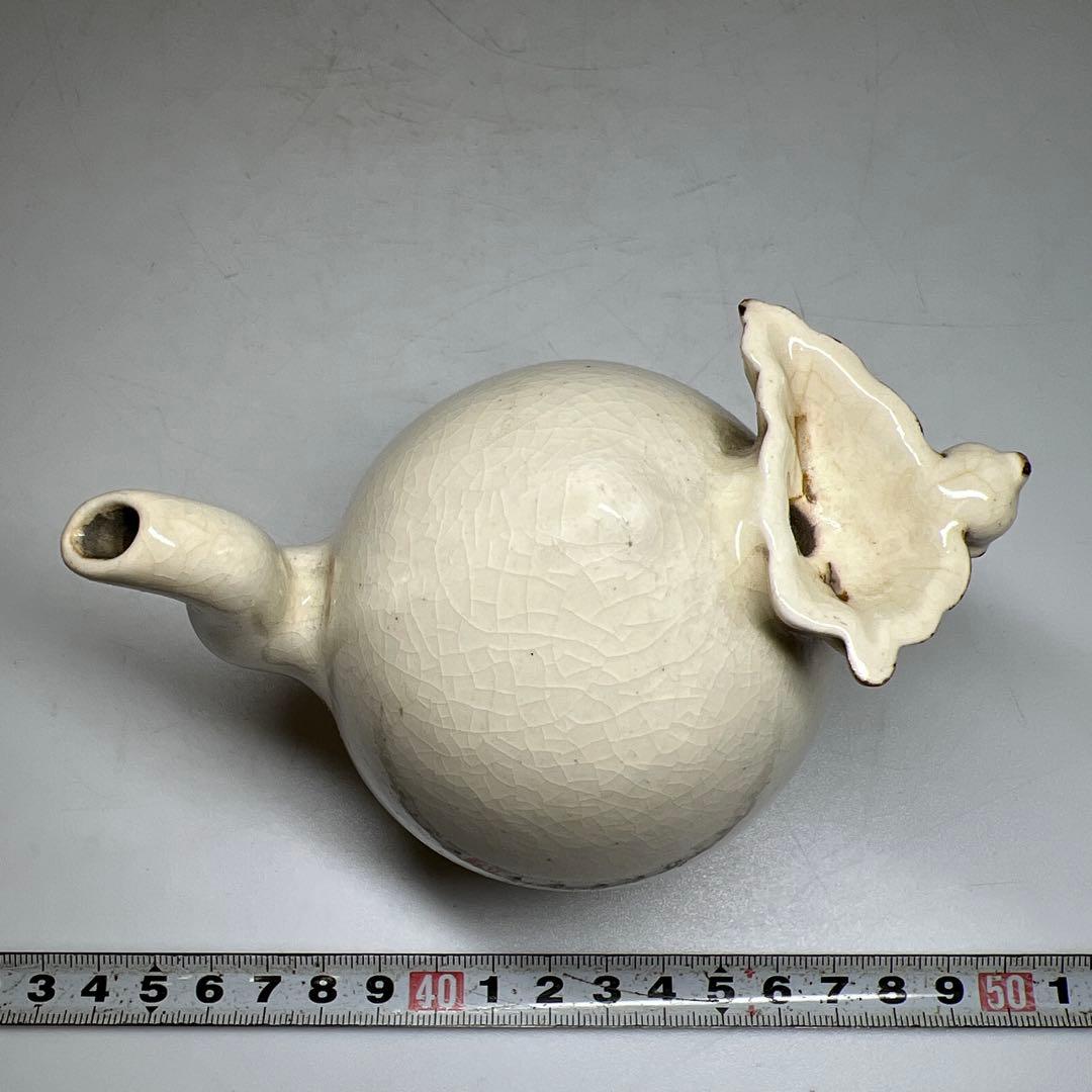 朝鮮美術　李朝桃形水注　鑑定箱付　幅約12㎝　東Y7-0609⭐︎2Fトコチ