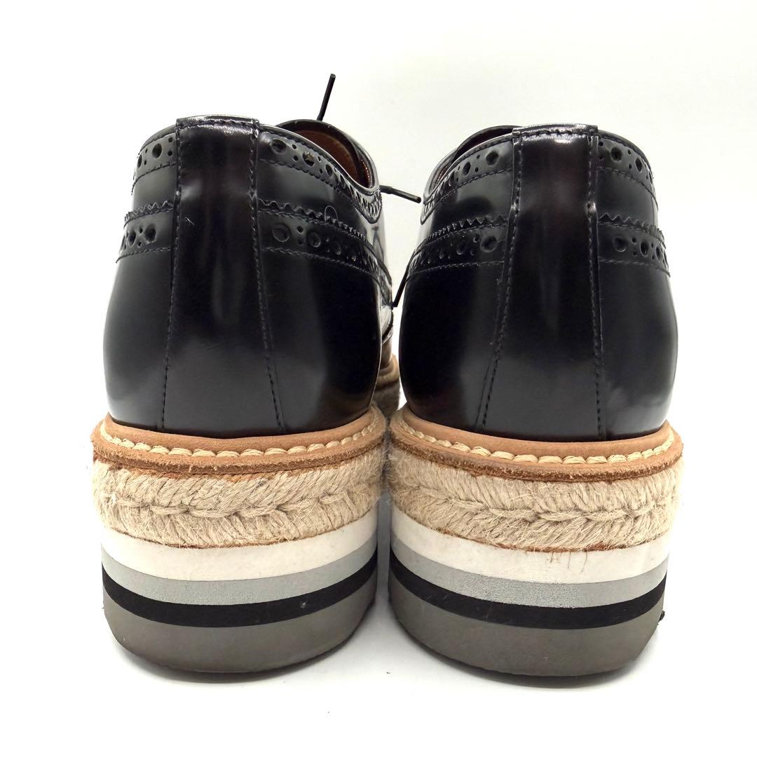 超美品　PRADA ブラック　レザー　ドレスシューズ　ウィングチップ　26㎝