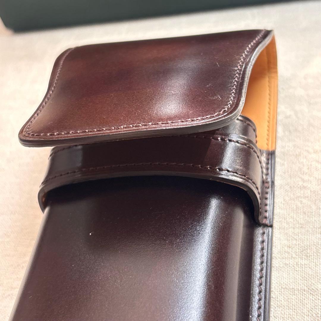 コードバンペンケース 肉盛り3本差しBrelioブレイリオBrelio 廃盤品