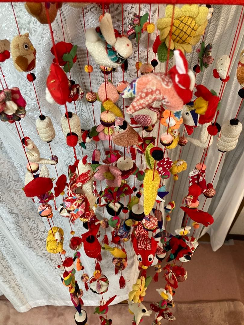 超豪華版　吊るし飾り　ちりめん細工　吊るし雛　お雛様　約100cm