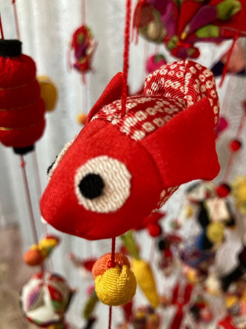 超豪華版　吊るし飾り　ちりめん細工　吊るし雛　お雛様　約100cm