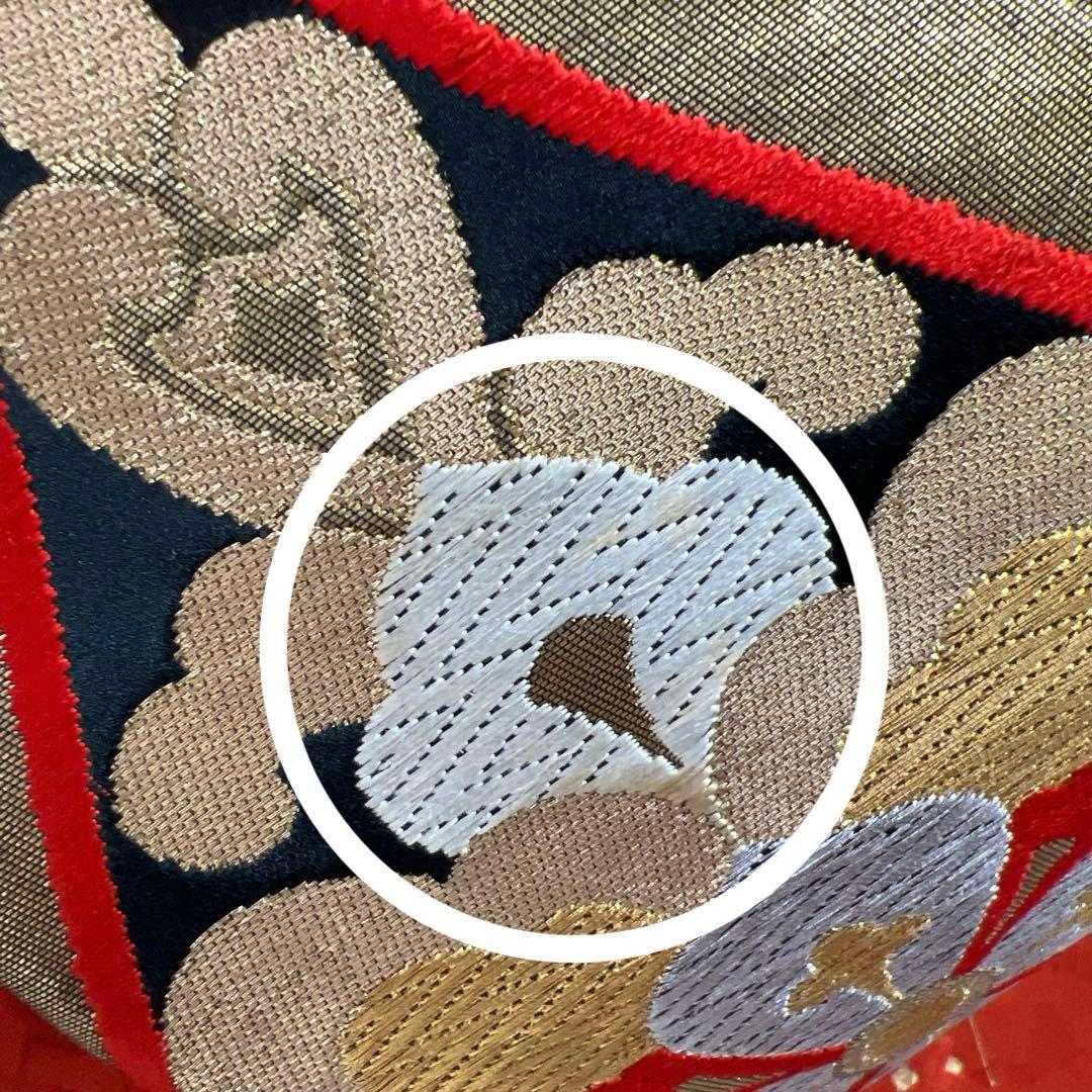 353 振袖フルセット 正絹 レッド 朱赤 赤 黒 金彩 駒刺繍 暈し染め 古典