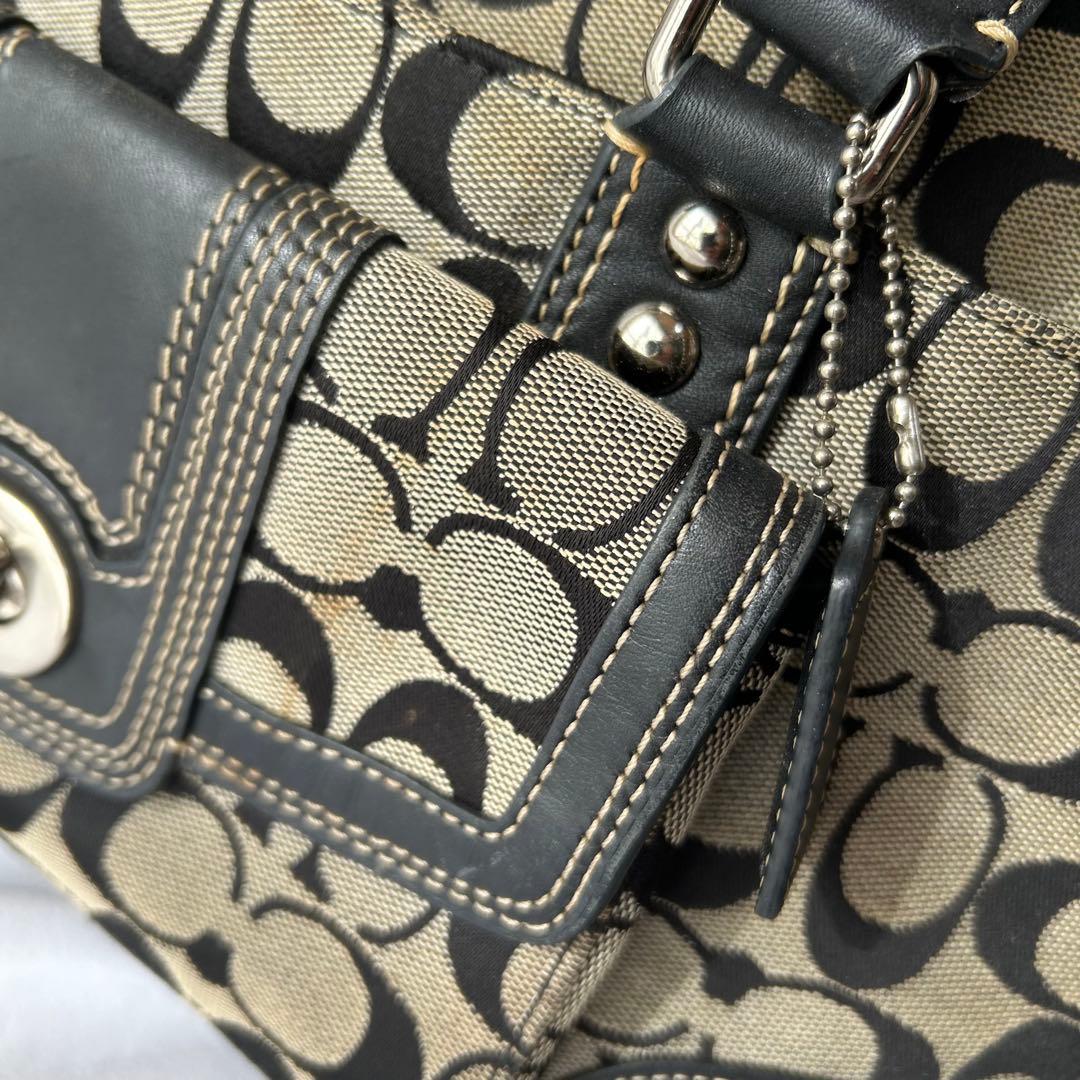 COACH F13977 ハンドバッグ ターンロック シグネチャー