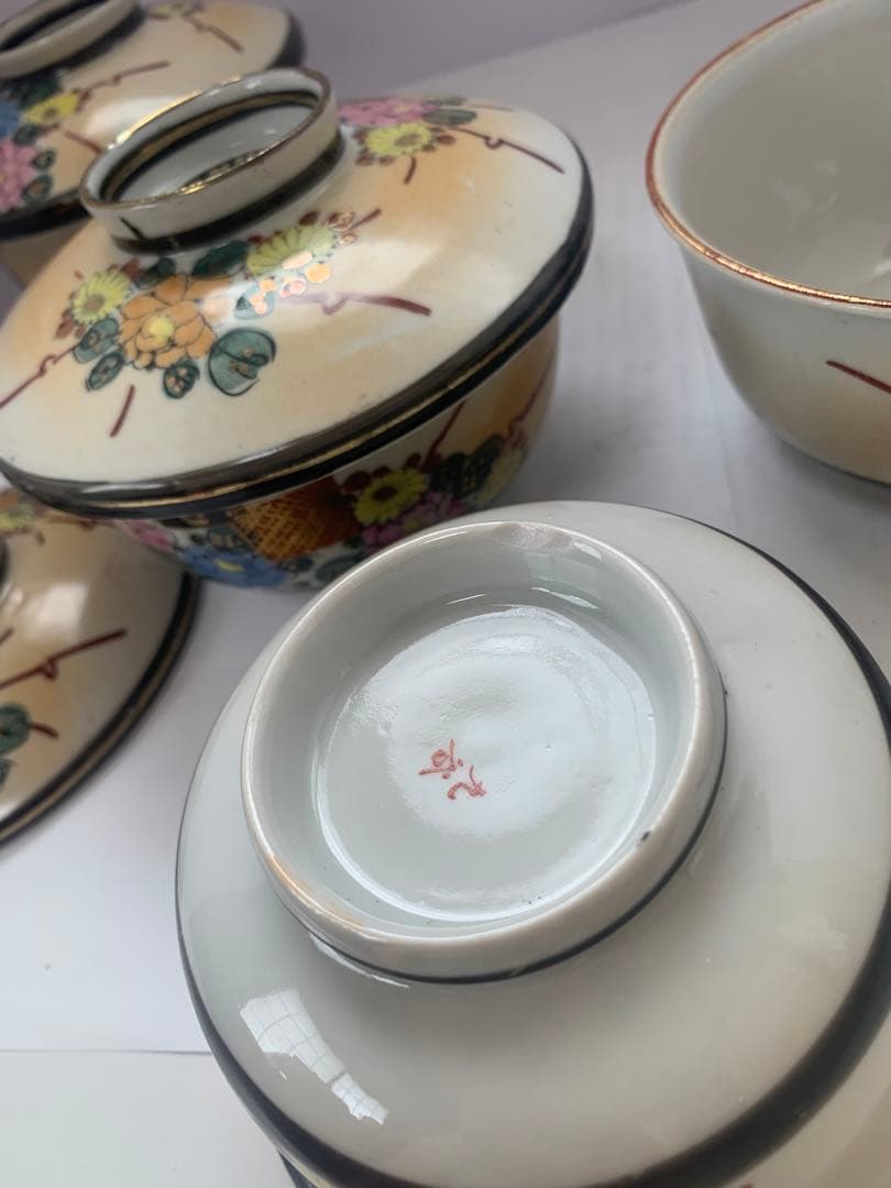 九谷焼　蓋物碗　五客　送料込み