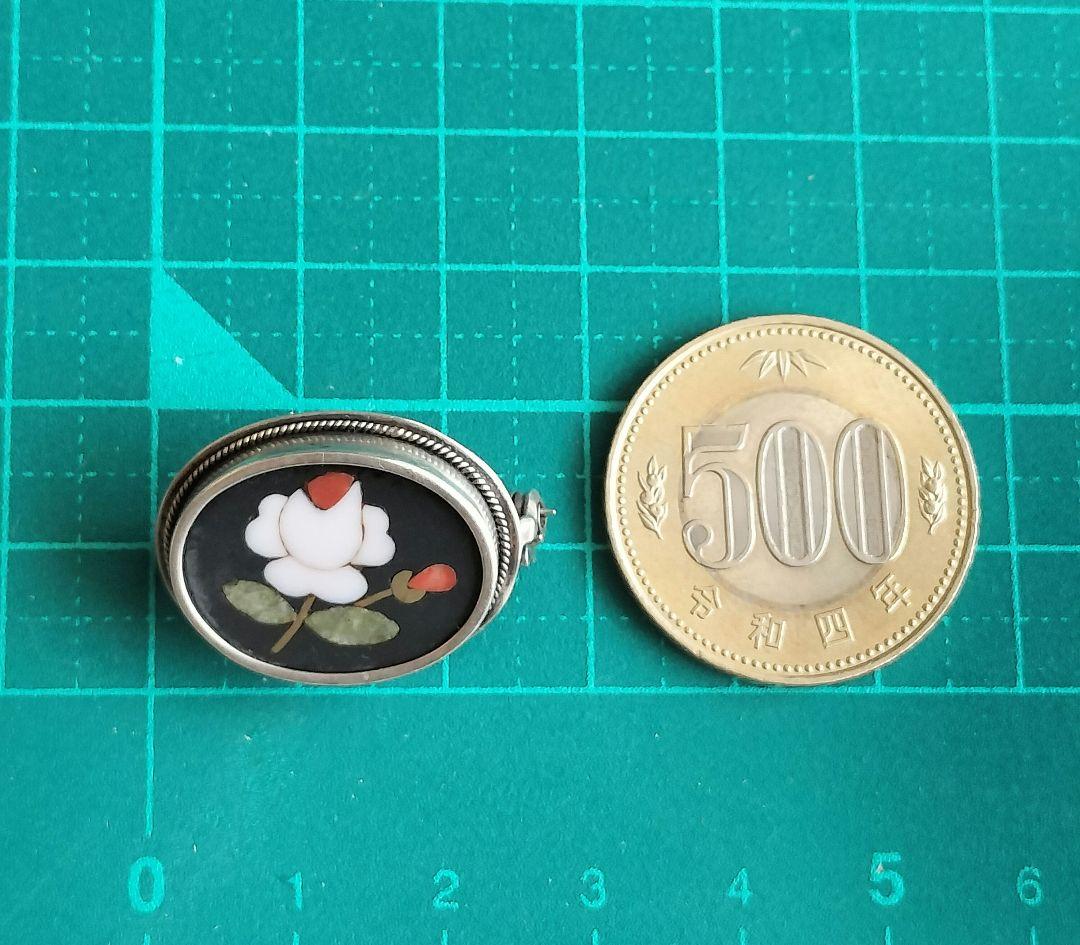 Pietra Dura フローレンスモザイクブローチ インレイアンティーク800
