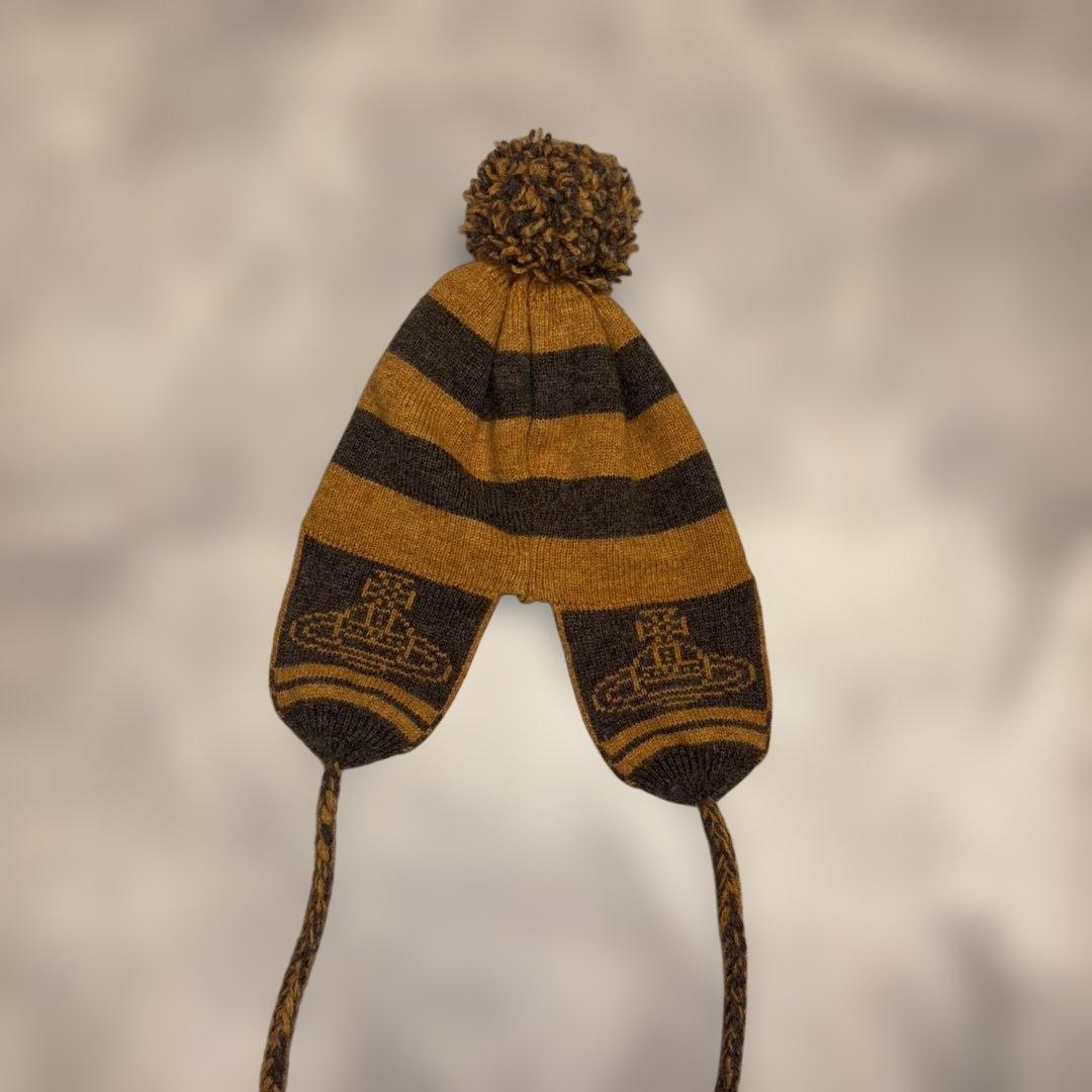 激レア★ 正規品 ヴィヴィアンウエストウッド ニット帽耳当てポンポン 正規品