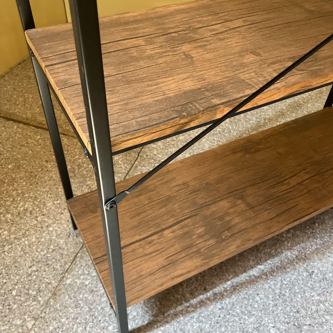 Salut!　サリュ オールドアイアンラックワイド4段シェルフ　ディスプレイ棚