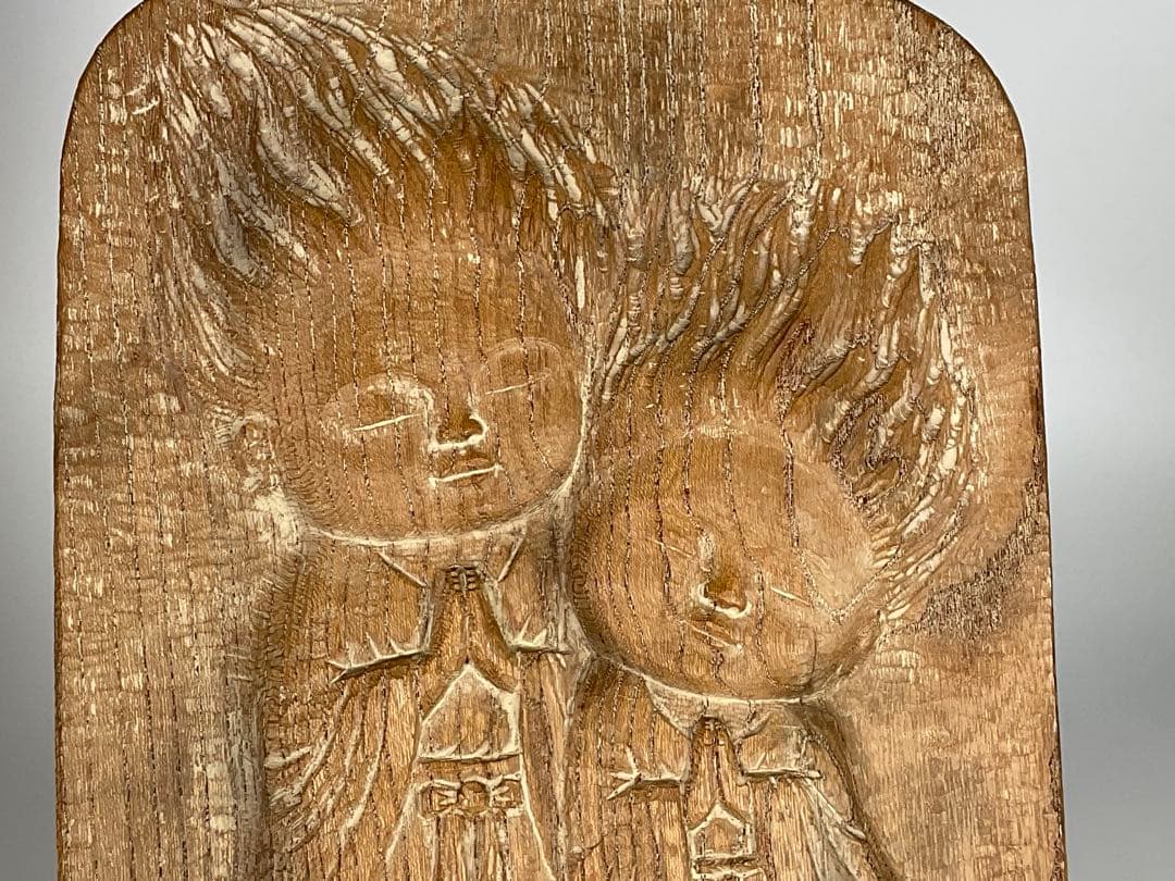 彫刻家　牧田善晴　ふたりの童子　祈り　木彫　一刀彫　長野県