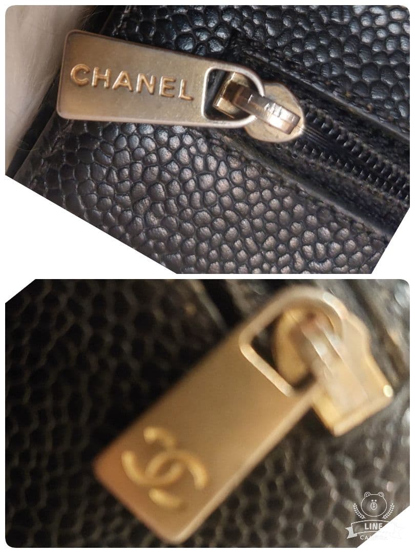 CHANEL ブラックレザー 三つ折り財布