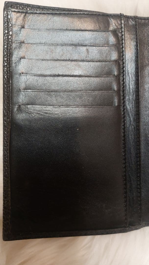 CHANEL ブラックレザー 三つ折り財布