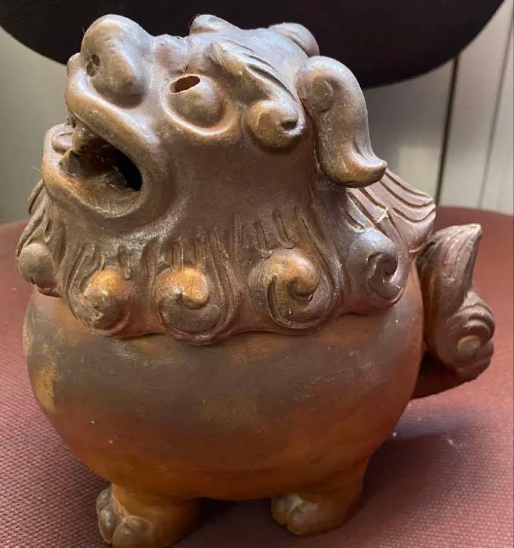 【美品】備前焼　香炉　置物　獅子　箱無し　陶芸　美術品　アンティーク