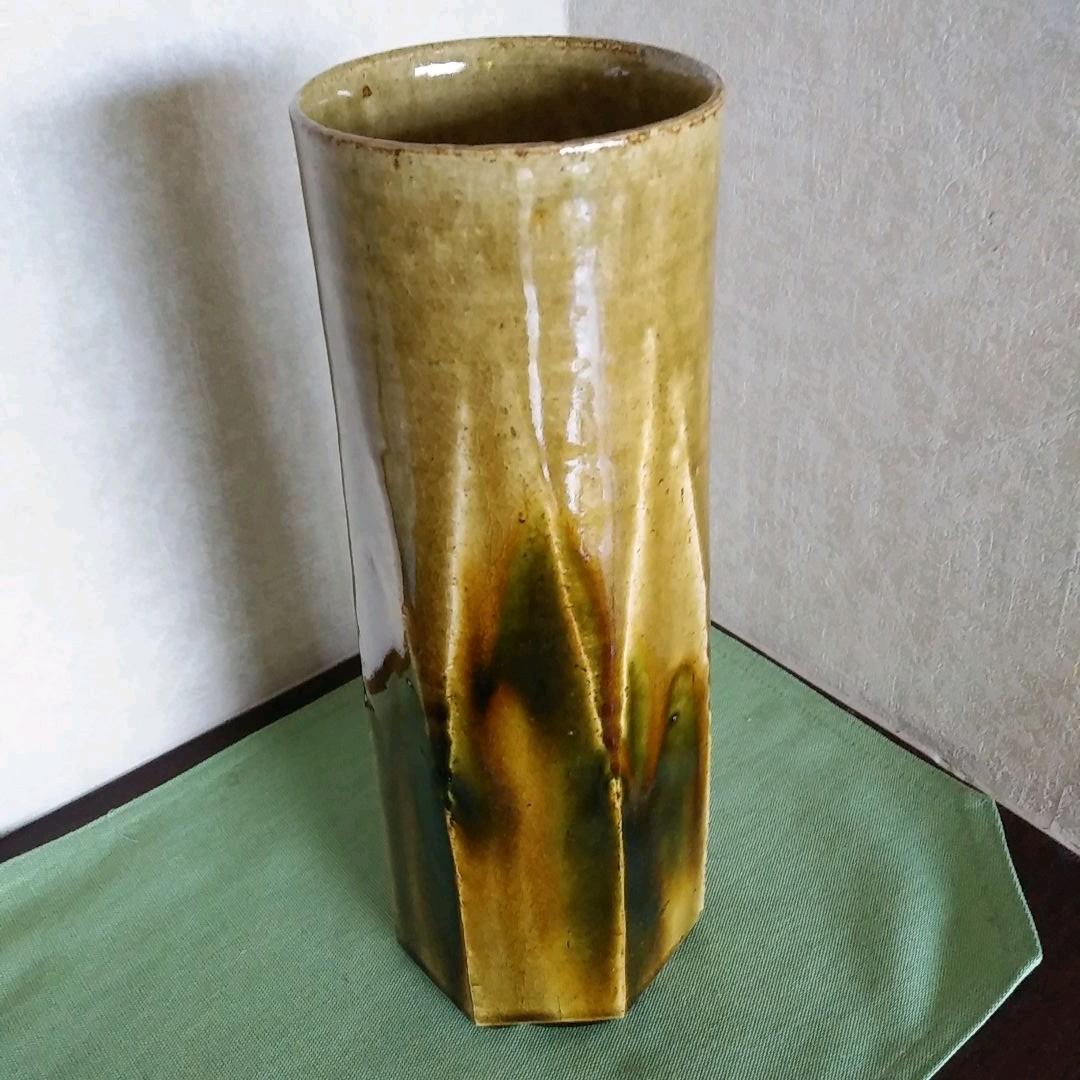 値下げしました！新品未使用⭐二代 加藤春鼎 黄瀬戸花入 共箱  栞 あり