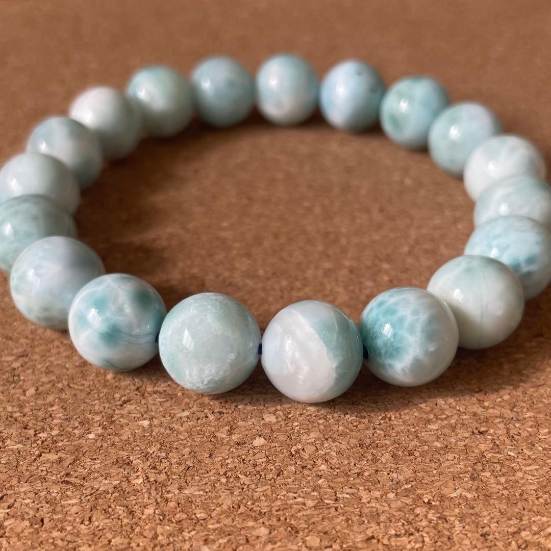 【イムハタ】高品質　ラリマー　約11㎜ ブレスレット 天然石