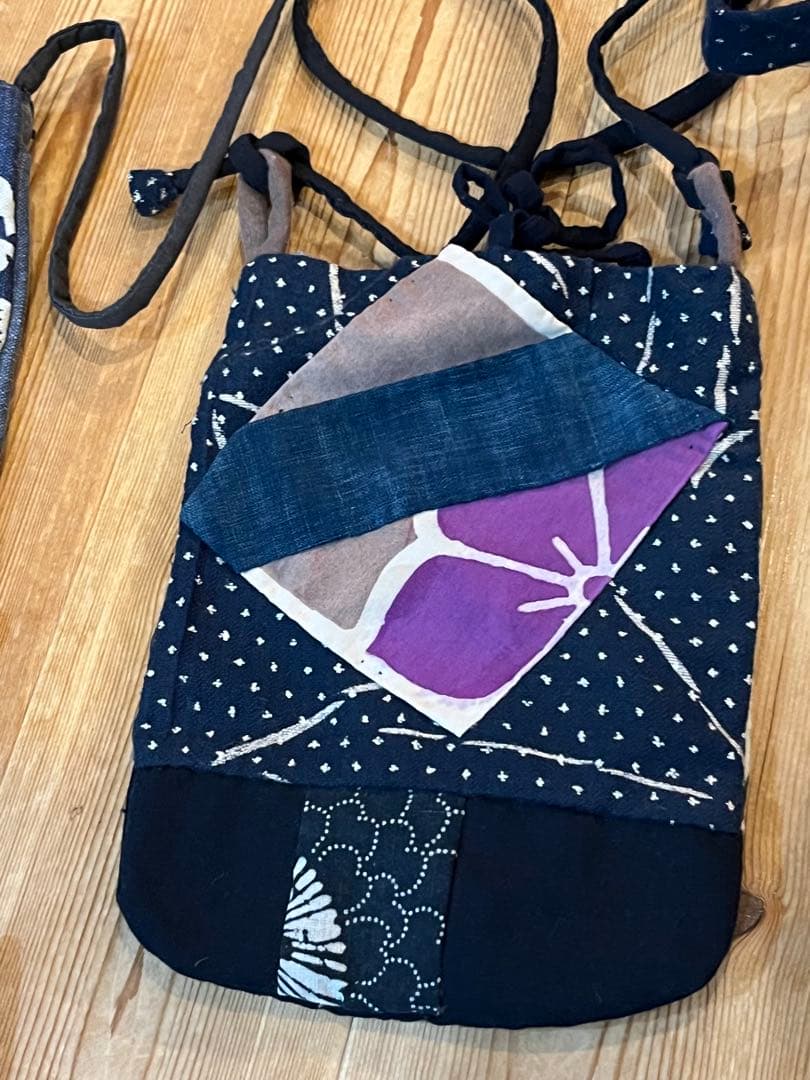 藍染　デニム古布リメイク　ハンドメイド刺し子　トートバッグ　ポーチまとめ売り5個