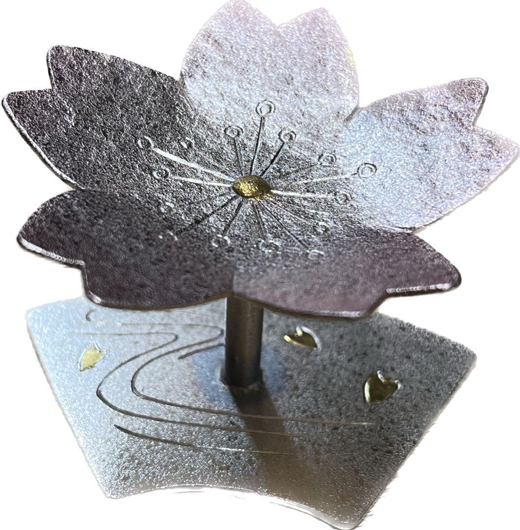 蓋置　モール　流水に桜　茶道具