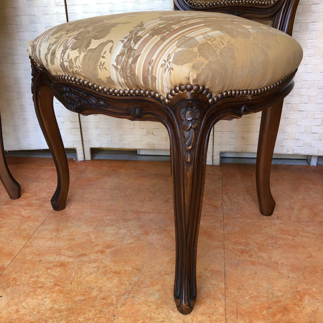 あ2 domani カリモク 椅子 ルイ15世 猫脚 アンティーク 2脚