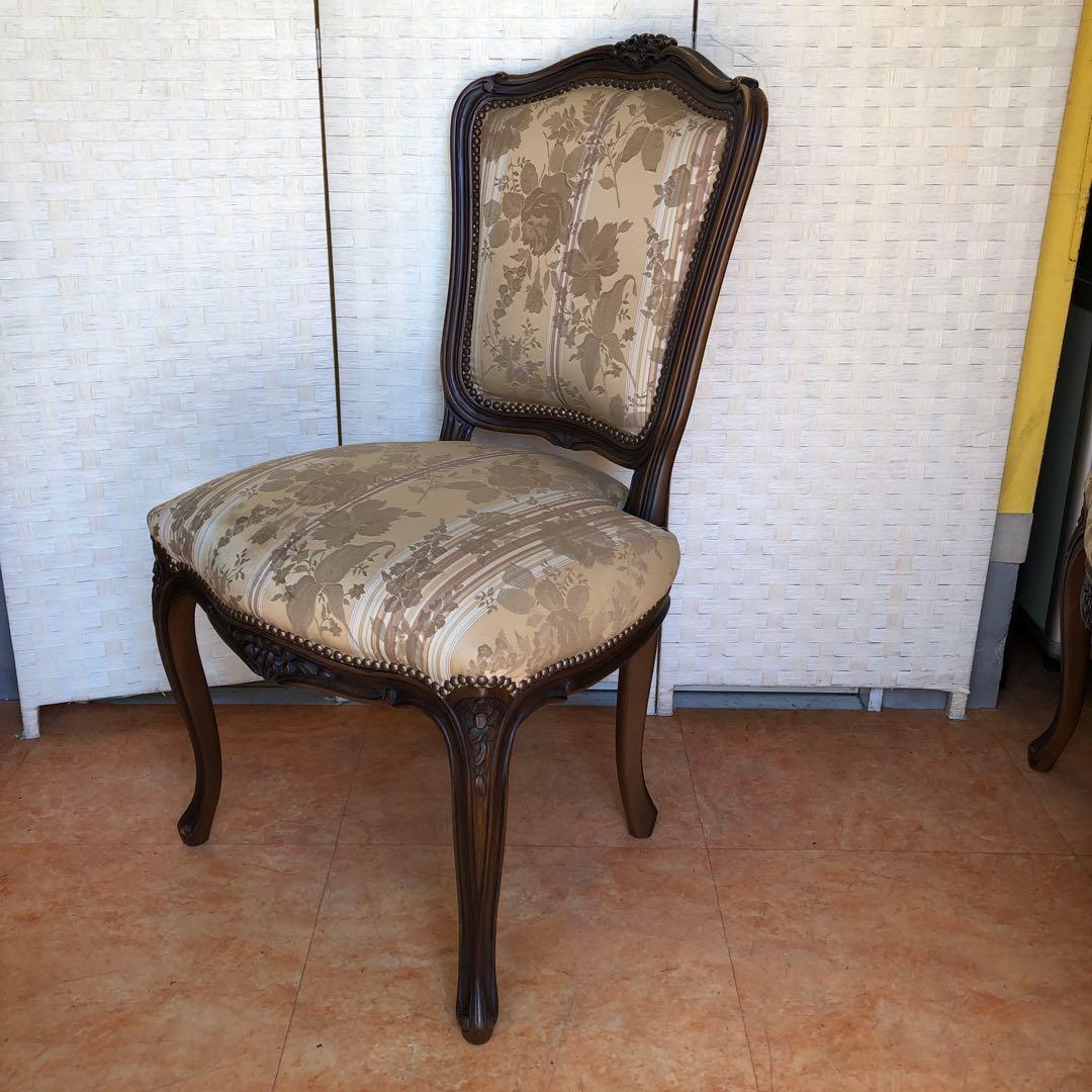 あ2 domani カリモク 椅子 ルイ15世 猫脚 アンティーク 2脚