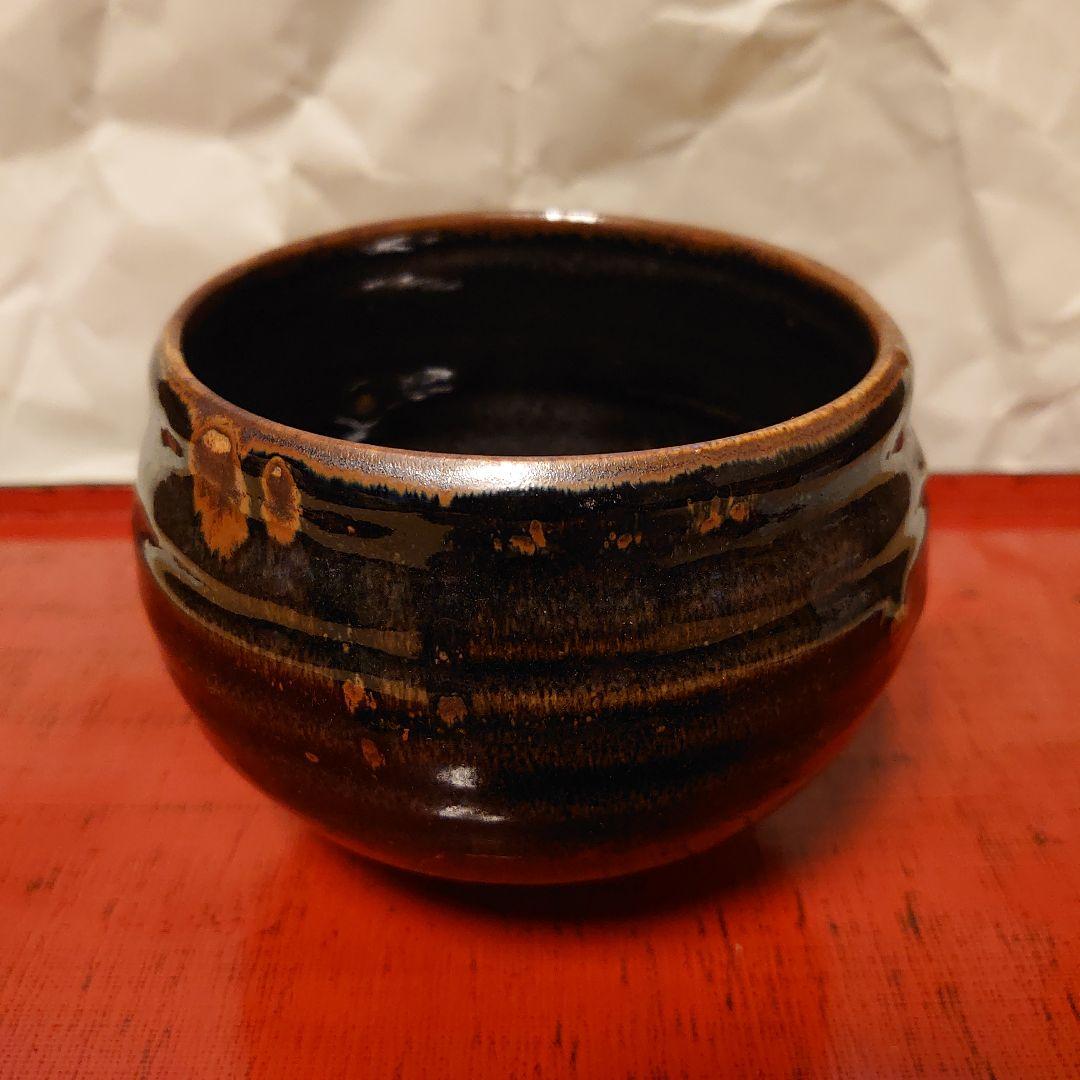 バーナード リーチ作 黒釉茶碗 セントアイブス窯