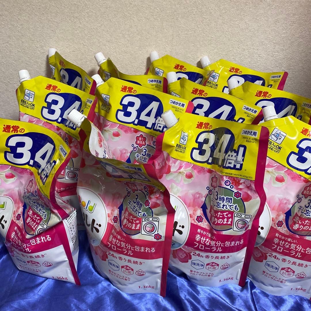 ボールド　柔軟剤入液体洗剤　フローラル　1.36kg x12