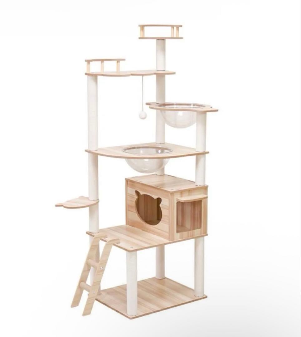 キャットタワー 木製　コットン紐　170センチ